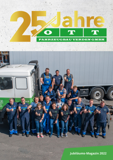Titelseite Mitarbeitermagazin 25 Jahre Ott Fahrzeugbau Verden GmbH